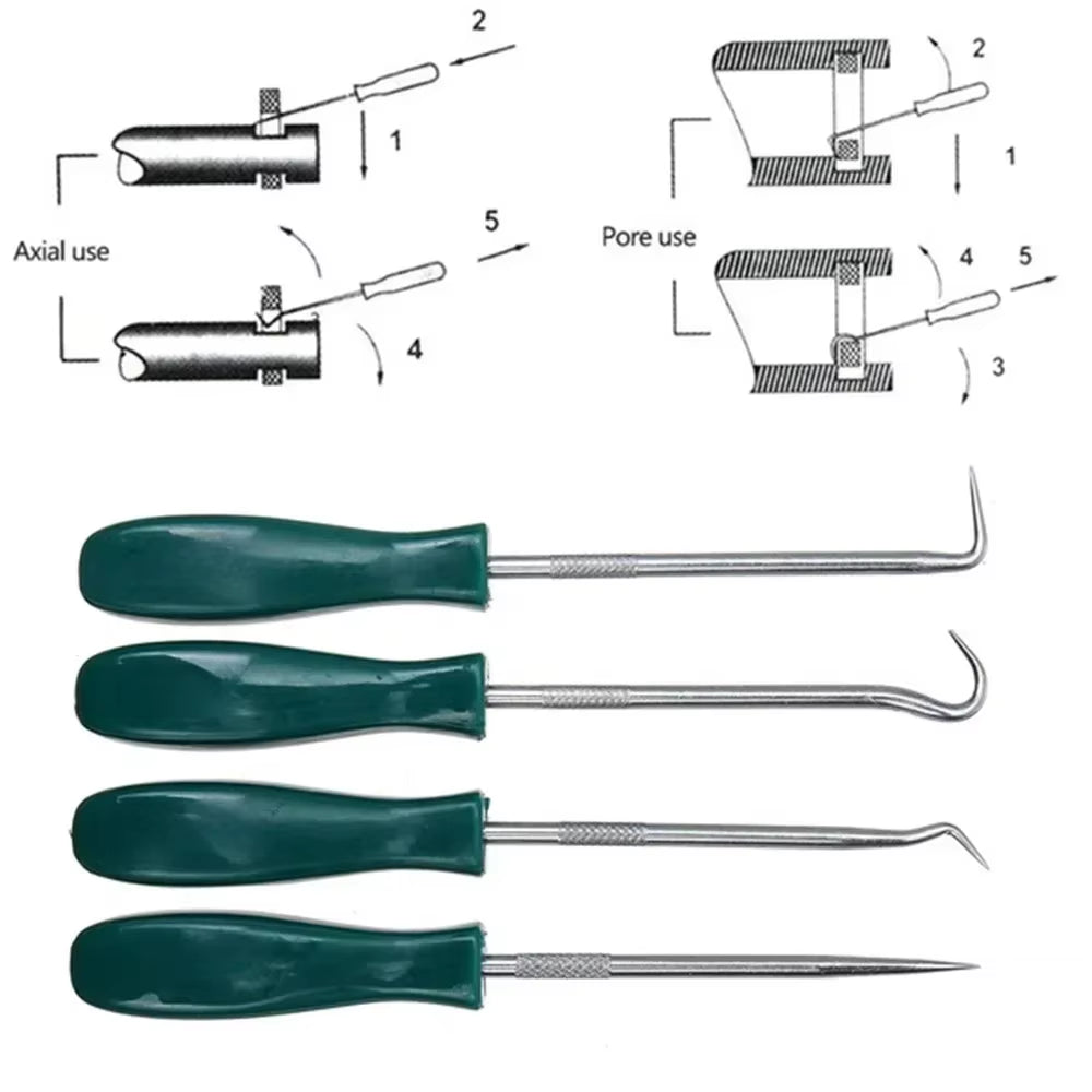 4Pcs Oil Seal Screwdrivers Set Car Auto Vehicle Pick Hooks for Garages General-Plumbers Mechanics Workshop Car Tools 135Mm