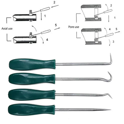 4Pcs Oil Seal Screwdrivers Set Car Auto Vehicle Pick Hooks for Garages General-Plumbers Mechanics Workshop Car Tools 135Mm
