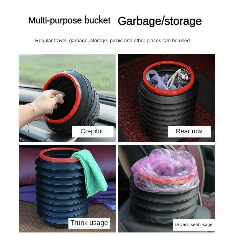 Aussie Offroad Foldable Car Trash Can – Hanging Interior Garbage Bucket & Storage Organizer