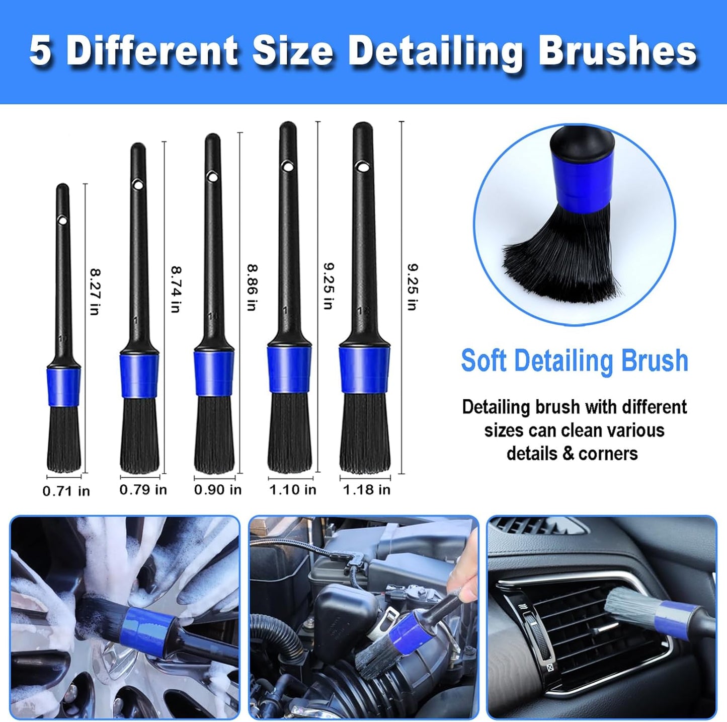 17-Piece Premium Car Detailing Kit – Handheld Vacuum, Interior Cleaning Brushes, Windshield Cleaner & Complete Car Cleaning Accessories