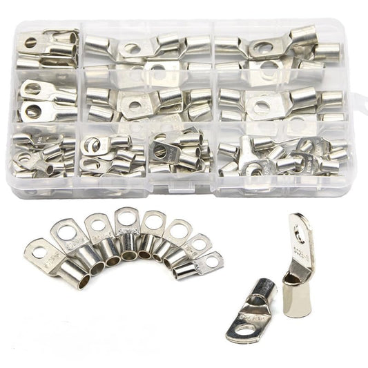 Aussie Offroad 4WD Cable Lug & Ring Terminal Kit – 100/220/240‑Piece Silver Tinned Copper Set with Crimper