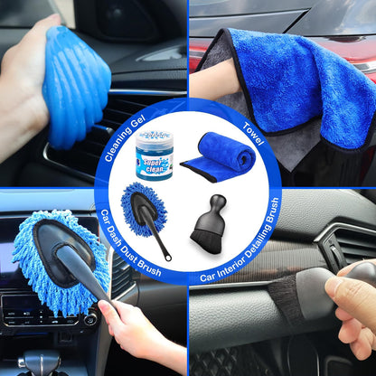 17-Piece Premium Car Detailing Kit – Handheld Vacuum, Interior Cleaning Brushes, Windshield Cleaner & Complete Car Cleaning Accessories