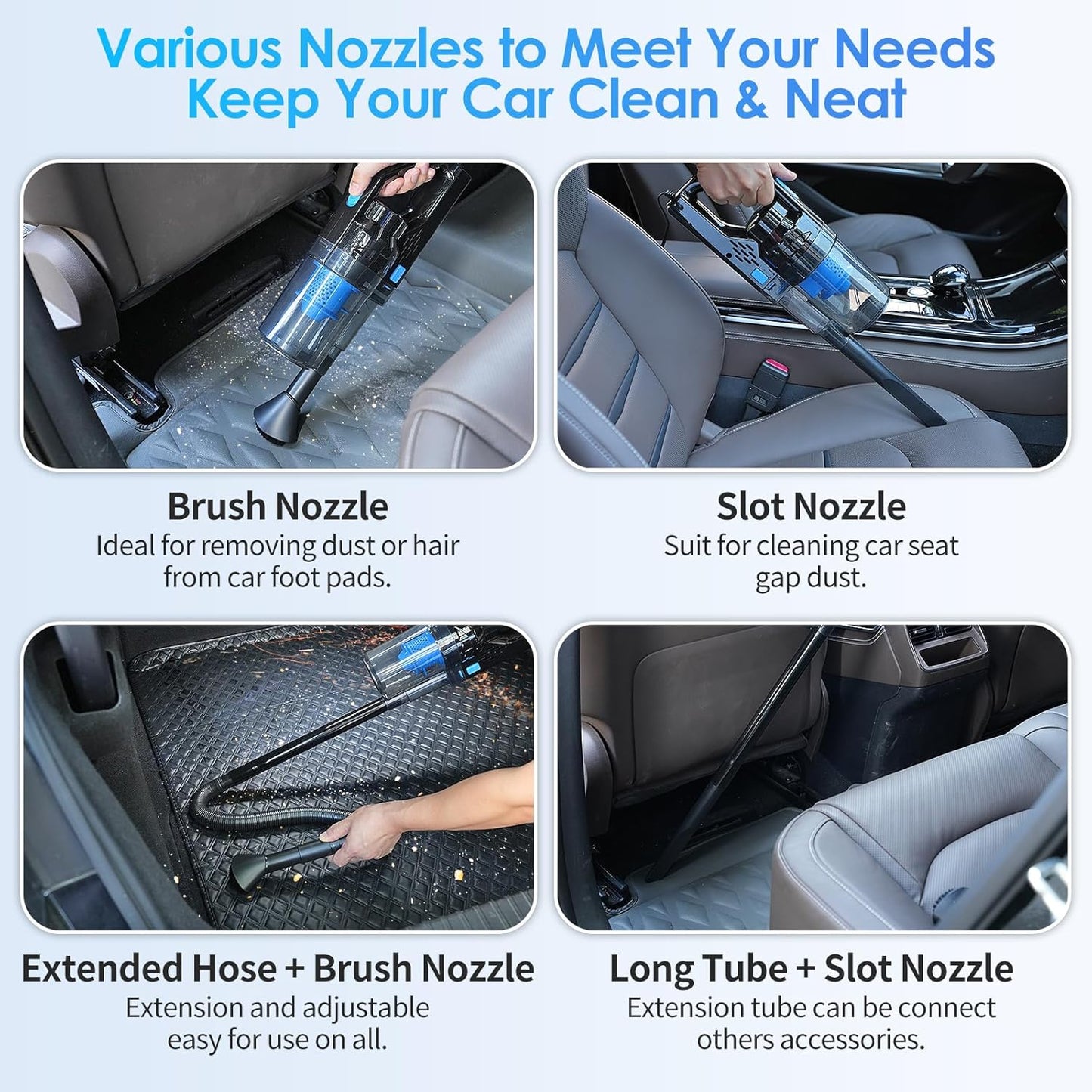 17-Piece Premium Car Detailing Kit – Handheld Vacuum, Interior Cleaning Brushes, Windshield Cleaner & Complete Car Cleaning Accessories