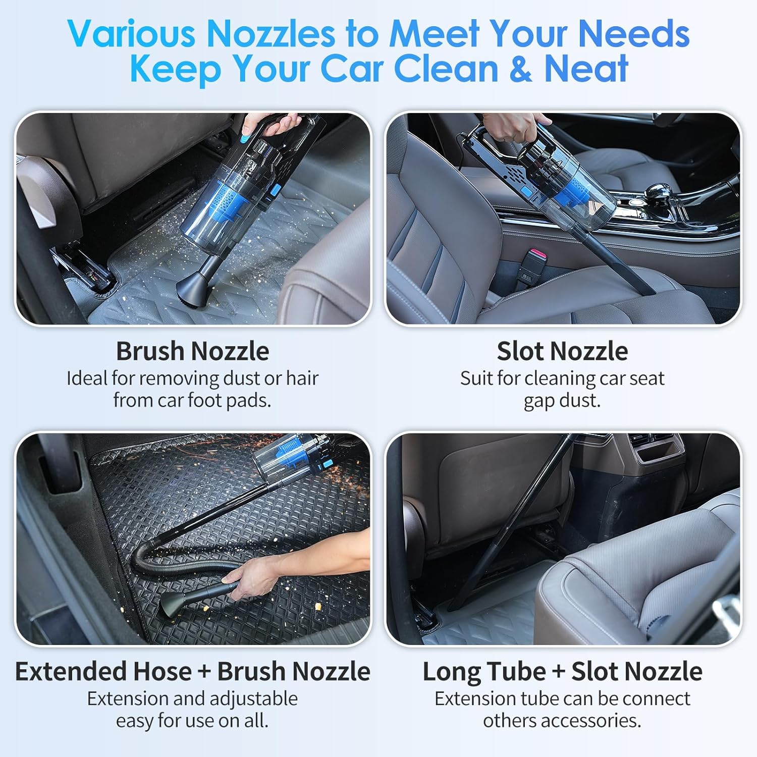 17-Piece Premium Car Detailing Kit – Handheld Vacuum, Interior Cleaning Brushes, Windshield Cleaner & Complete Car Cleaning Accessories