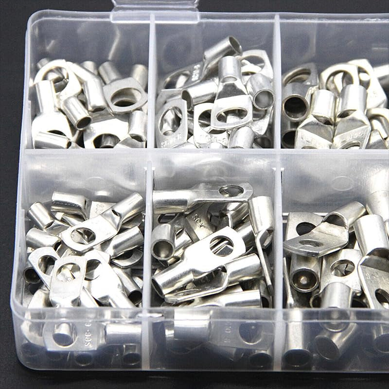 Aussie Offroad 4WD Cable Lug & Ring Terminal Kit – 100/220/240‑Piece Silver Tinned Copper Set with Crimper