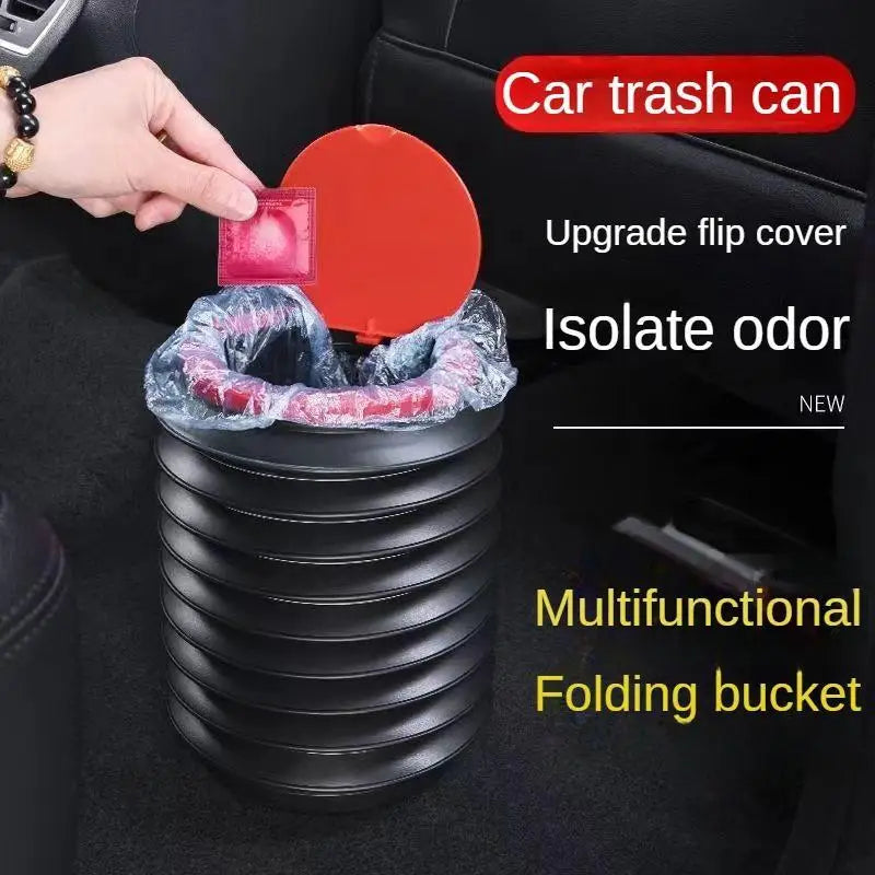 Aussie Offroad Foldable Car Trash Can – Hanging Interior Garbage Bucket & Storage Organizer