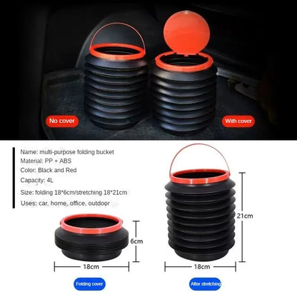 Aussie Offroad Foldable Car Trash Can – Hanging Interior Garbage Bucket & Storage Organizer