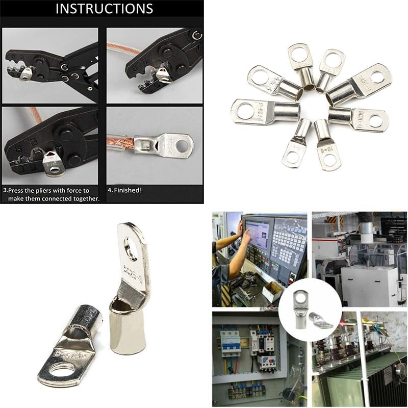 Aussie Offroad 4WD Cable Lug & Ring Terminal Kit – 100/220/240‑Piece Silver Tinned Copper Set with Crimper